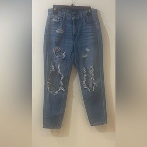 Aeropostale Very Distressed Blue Mom Jeans